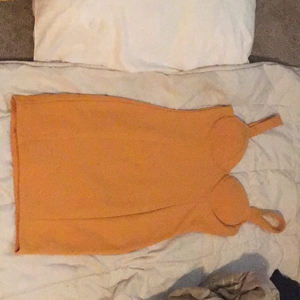 A large musters yellow haute mondo dress